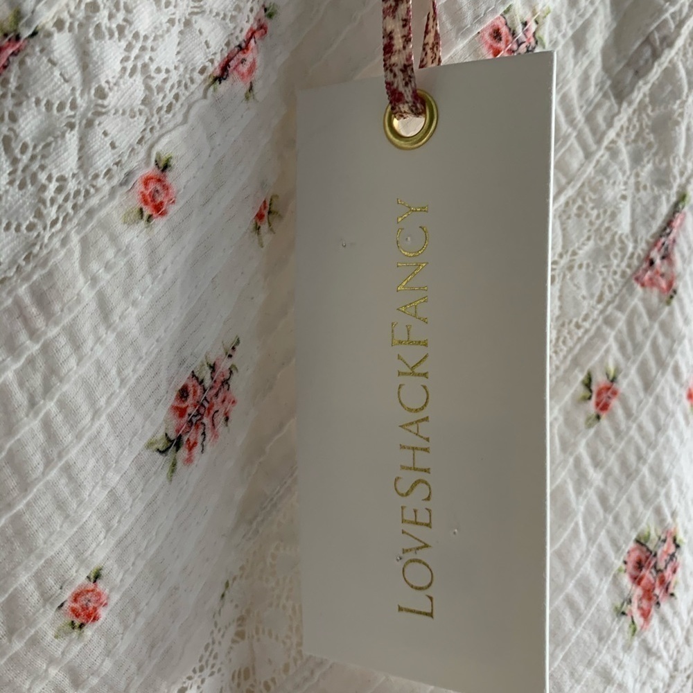 LoveShackFancy Emma ruffled floral skirt french cream combo - Picture 5 of 13